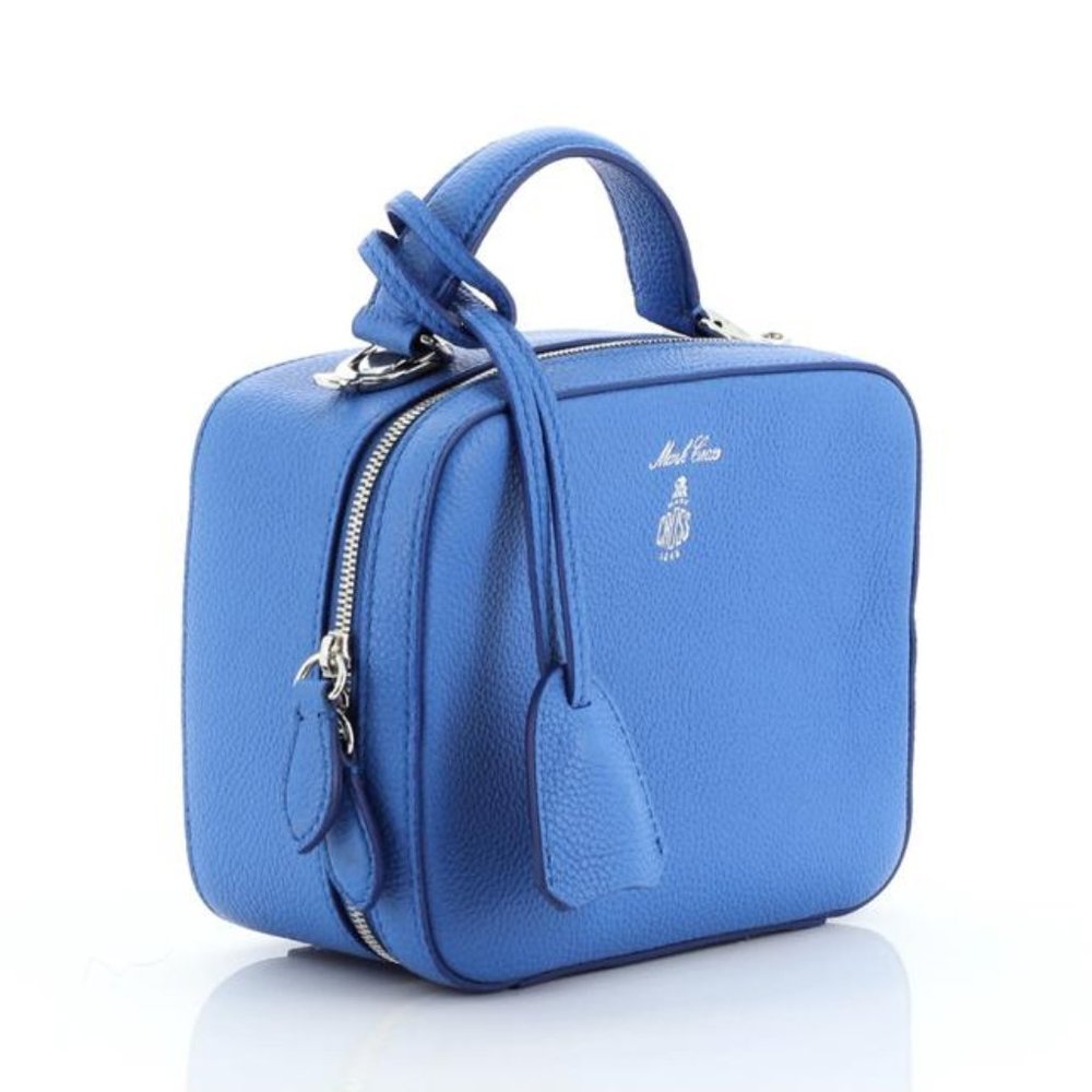 Mark Cross Laura Baby Blue Leather Cross Body Bag